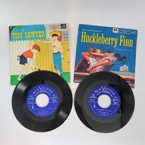 The Adventures‎ of Tom Sawyer Huckleberry Finn Story 45RPM Vinyl Record Lot